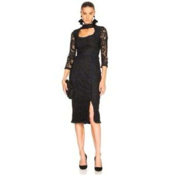 ALEXIS Fiorenza Mock-Neck Fitted Lace Cocktail Dress - Picture 1 of 10